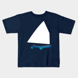 Cotuit Skiff Sailboat - Blue Kids T-Shirt